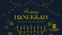 Festive Hanukkah Lights Facebook Event Cover Design