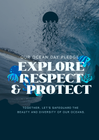 Ocean Day Pledge Flyer Image Preview