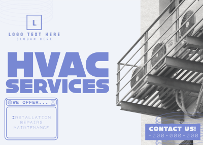 Y2K HVAC Service Postcard Image Preview