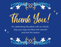 Celebrating Hanukkah Thank You Card Image Preview