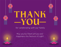 Lights Festival Thank You Card Design
