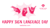 Hey, Happy Sign Language Day! Facebook Event Cover Image Preview