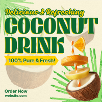 Refreshing Coconut Drink Instagram post Image Preview