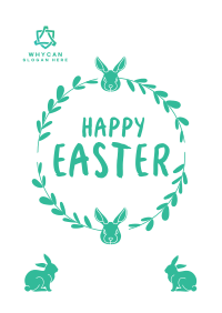 Easter Bunny Wreath Flyer Design