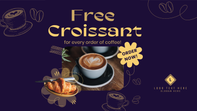 Croissant Coffee Promo Facebook event cover Image Preview