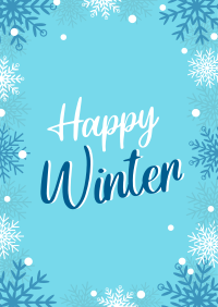 Winter Snowflake Greeting Flyer Design