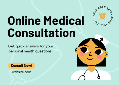Online Medical Consultation Postcard Image Preview