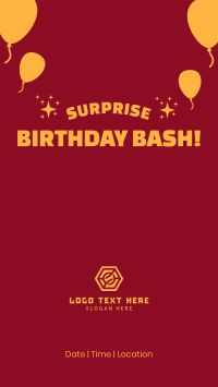 Surprise Birthday Bash Facebook story Image Preview
