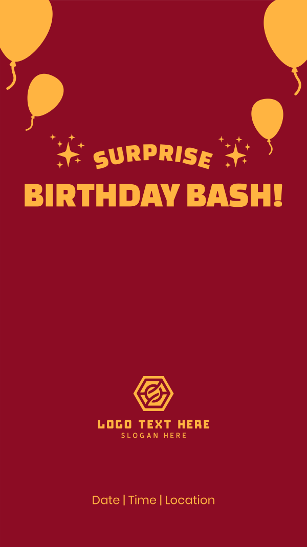 Surprise Birthday Bash Facebook Story Design Image Preview
