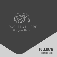 Geometric Elephant Business Card Design