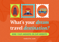 Quirky Travel Destination Postcard Image Preview