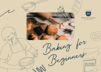 Beginner Baking Class Postcard Image Preview