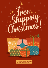 Modern Christmas Free Shipping Poster Preview