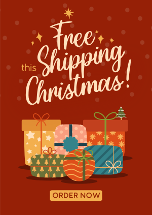 Modern Christmas Free Shipping Poster Image Preview