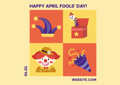 Tiled April Fools Postcard Image Preview