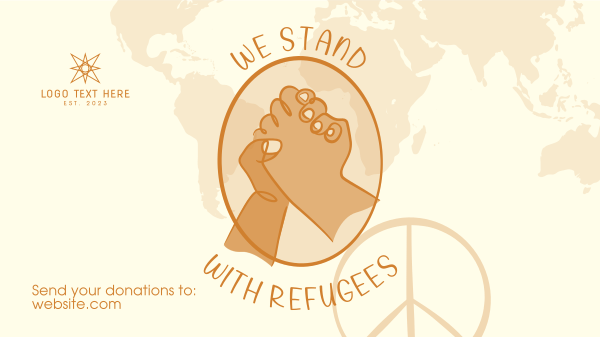 World Refugee Hand Lineart Facebook Event Cover Design