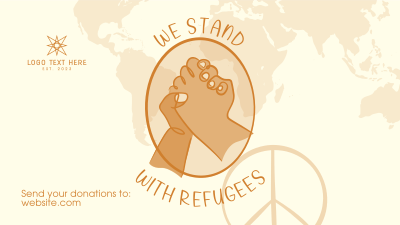 World Refugee Hand Lineart Facebook event cover Image Preview