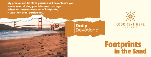 Footprints in the Sand Facebook Cover Design Image Preview