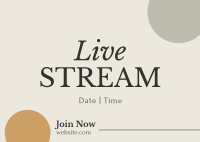 Live Stream On Postcard Design