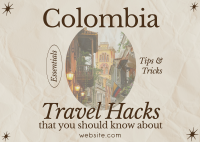 Modern Nostalgia Colombia Travel Hacks Postcard Image Preview
