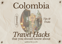 Modern Nostalgia Colombia Travel Hacks Postcard Design