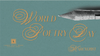 World Poetry Day Pen Facebook Event Cover Design