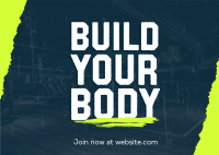 Build Your Body Postcard Design