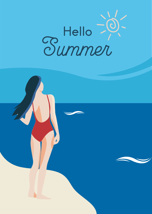 Hello Summer Scenery Flyer Design Image Preview