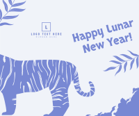 Lunar Tiger Greeting Facebook Post Design