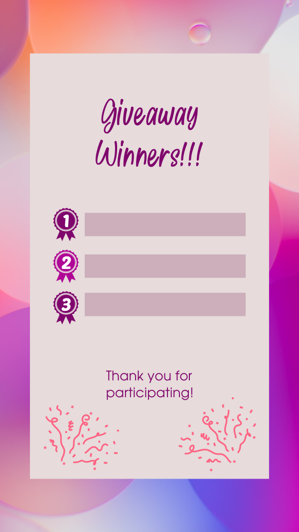 Aesthetic Giveaway Winners Instagram Story Design Image Preview