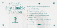 Stylish Chic Sustainable Fashion Tips Twitter post Image Preview