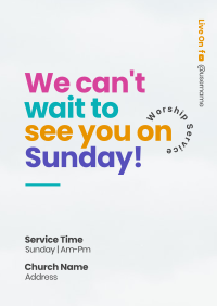 Colorful Sunday Service Flyer Design