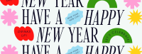 Quirky New Year Greeting Facebook Cover Image Preview