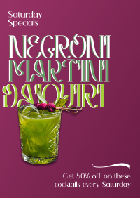 Negroni Martini Daiquiri Poster Design