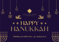 Hanukkah Candelabra Postcard Image Preview