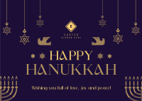 Hanukkah Candelabra Postcard Design