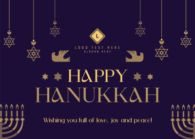 Hanukkah Candelabra Postcard Image Preview