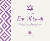 Happy Bar Mitzvah Facebook Post Design