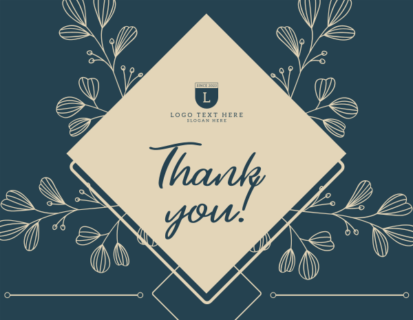 Luxury Diamond Badge  Thank You Card Design Image Preview