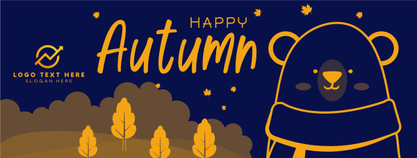 Bear in Autumn Facebook Cover Design Image Preview