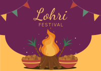 Lohri Festival Postcard Design