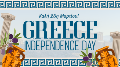 Greece Independence Day Patterns Facebook event cover Image Preview