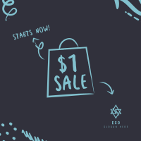 $1 Sale Doodle Instagram post Image Preview