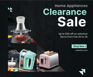 Appliance Clearance Sale Facebook post