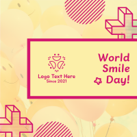 World Smile Day Smiley Balloons Instagram Post Design