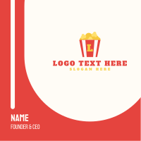 Movie Popcorn Lettermark Business Card Design