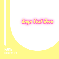 Yellow & Pink Text Business Card Design