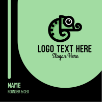 Cute Green Chameleon Business Card Design