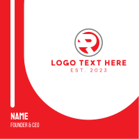 Red Circle Bold R Business Card Design