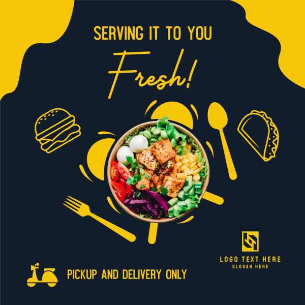 Fresh Food Bowl Delivery Instagram Post Design Image Preview